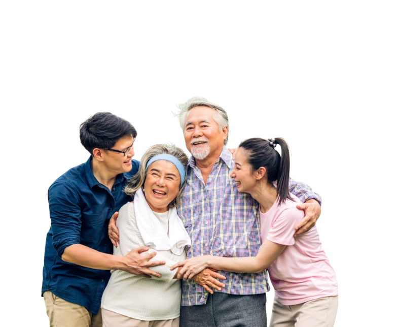 Happy family enjoying time together outdoors